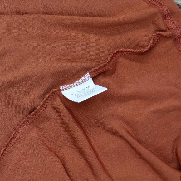 NWT Ny Collection Studded Short Flutter Sleeve Top PITU0042 PS Bossanova Orange - Picture 5 of 5